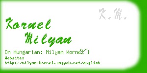 kornel milyan business card